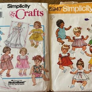 Simplicity Crafts Doll Clothing Patterns - Multicolor